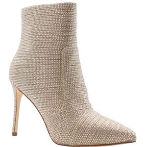 New Michael kors Pale Gold Rue Rhinestone Embellished Side Zip boot size 8.5 M